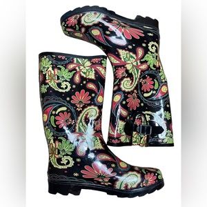 Corky's Paisley Rain Boots, excellent